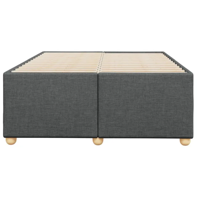Cadre de lit sans matelas gris foncé 120x190 cm tissu