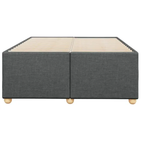 Cadre de lit sans matelas gris foncé 120x190 cm tissu