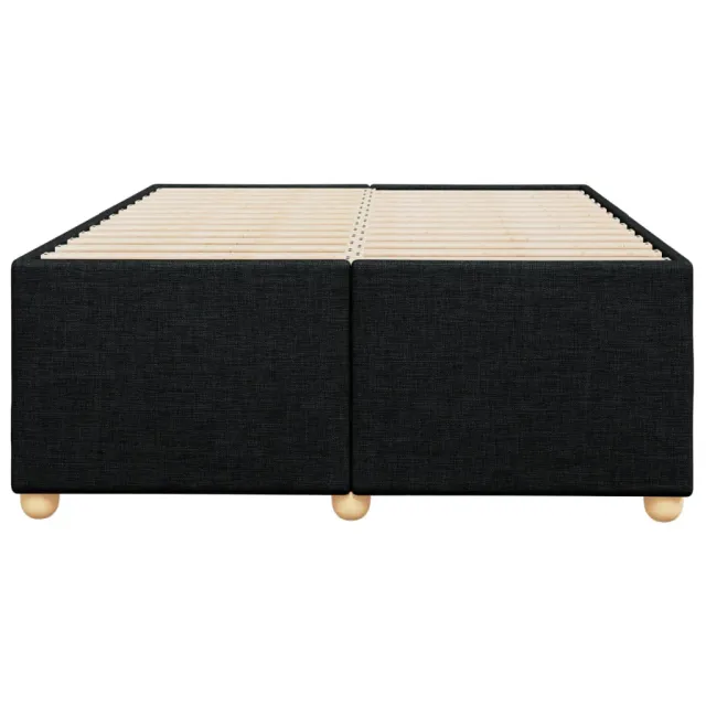 Cadre de lit sans matelas noir 120x190 cm tissu