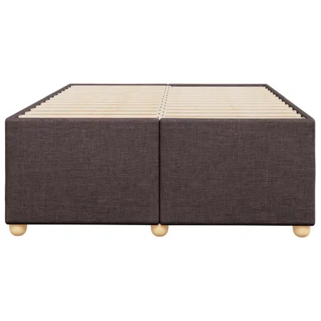 Cadre de lit sans matelas marron foncé 120x190 cm tissu