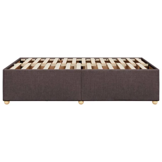 Cadre de lit sans matelas marron foncé 120x190 cm tissu