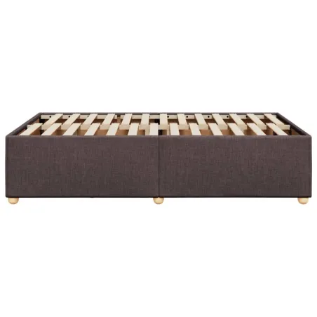Cadre de lit sans matelas marron foncé 120x190 cm tissu