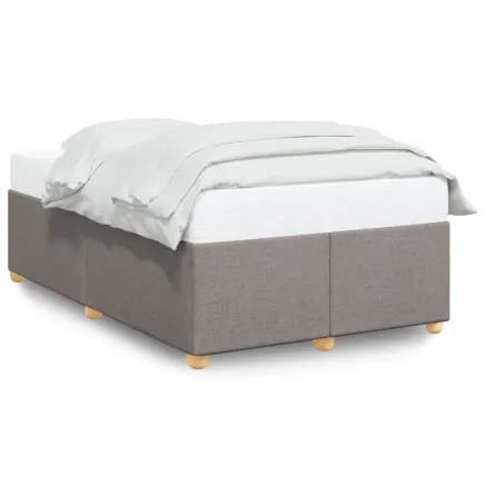 Cadre de lit sans matelas taupe 120x190 cm tissu 2