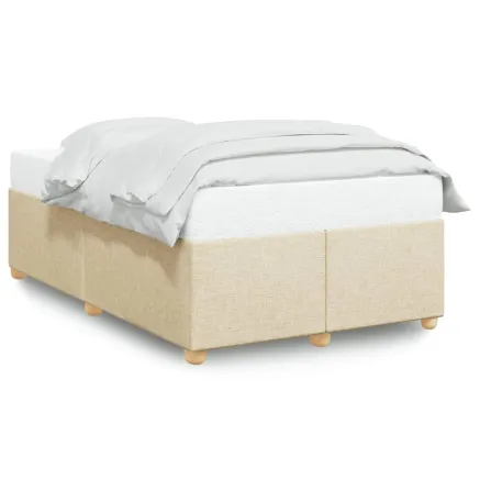 Cadre de lit sans matelas crème 120x190 cm tissu 2