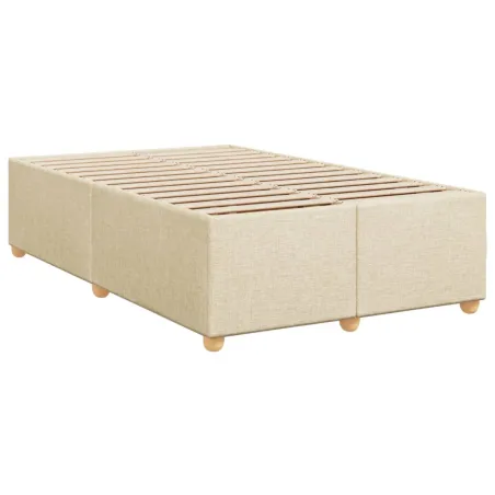 Cadre de lit sans matelas crème 120x190 cm tissu