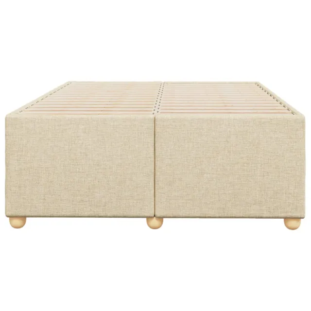 Cadre de lit sans matelas crème 120x190 cm tissu
