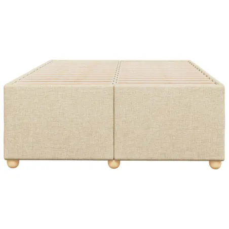 Cadre de lit sans matelas crème 120x190 cm tissu
