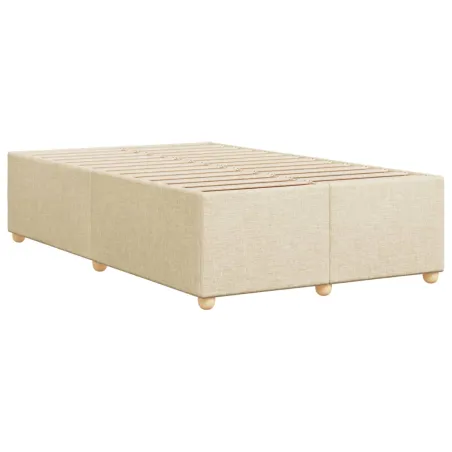 Cadre de lit sans matelas crème 120x190 cm tissu