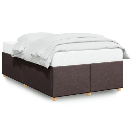 Cadre de lit sans matelas marron foncé 120x200 cm tissu 2