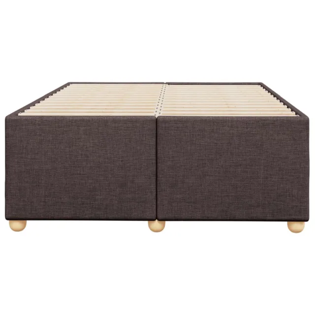Cadre de lit sans matelas marron foncé 120x200 cm tissu