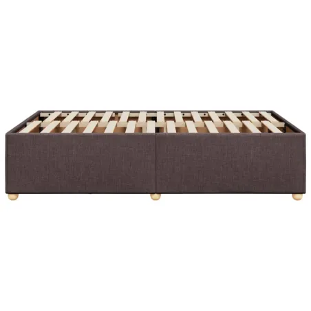 Cadre de lit sans matelas marron foncé 120x200 cm tissu
