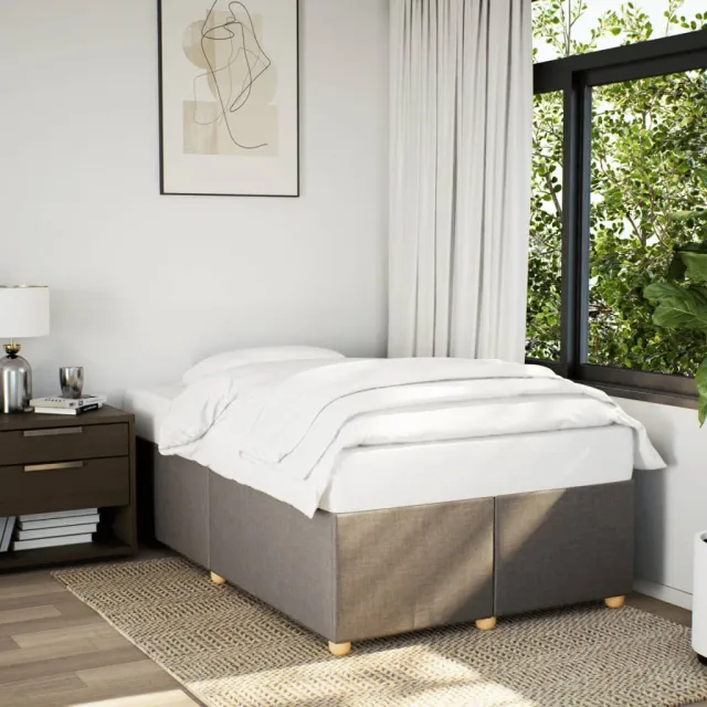 Cadre de lit sans matelas taupe 120x200 cm tissu