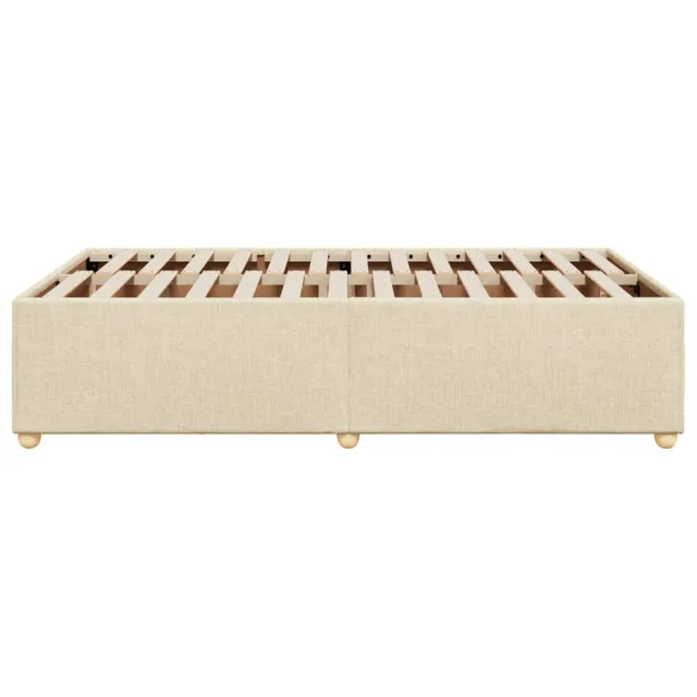 Cadre de lit sans matelas crème 120x200 cm tissu