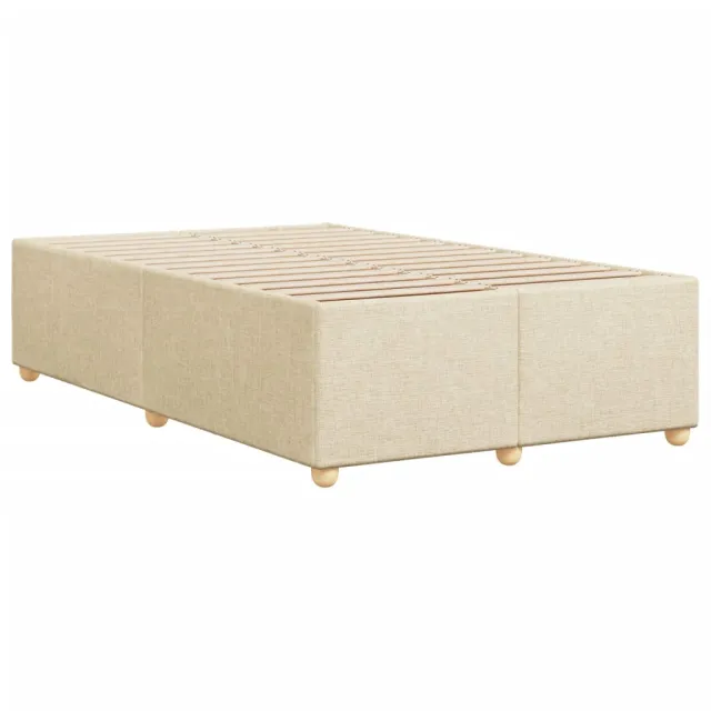 Cadre de lit sans matelas crème 120x200 cm tissu