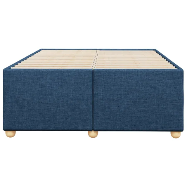 Cadre de lit sans matelas bleu 120x200 cm tissu