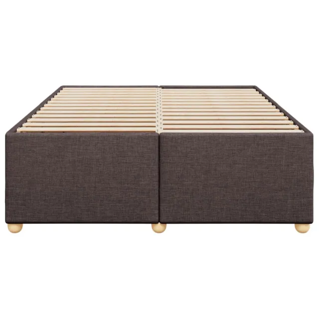 Cadre de lit sans matelas marron foncé 140x190 cm tissu