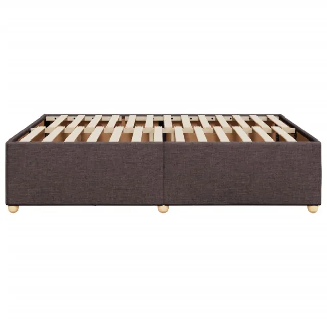 Cadre de lit sans matelas marron foncé 140x190 cm tissu