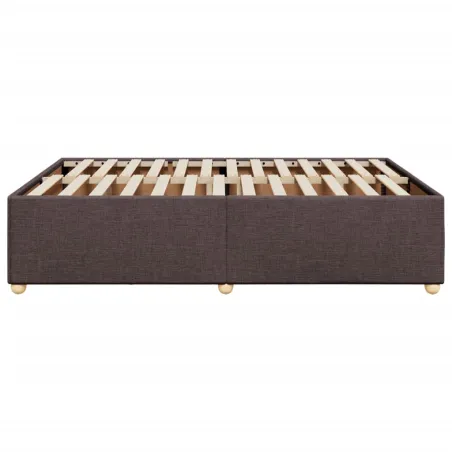 Cadre de lit sans matelas marron foncé 140x190 cm tissu