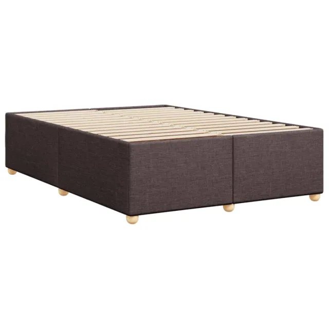 Cadre de lit sans matelas marron foncé 140x190 cm tissu