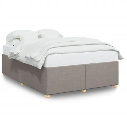 Cadre de lit sans matelas taupe 140x190 cm tissu 2