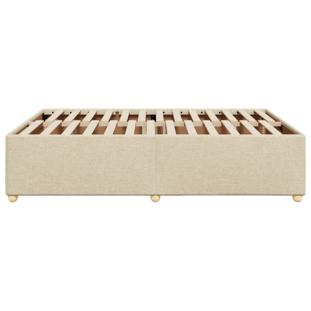 Cadre de lit sans matelas crème 140x190 cm tissu