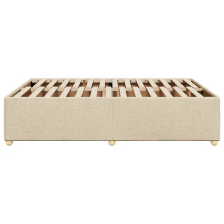 Cadre de lit sans matelas crème 140x190 cm tissu