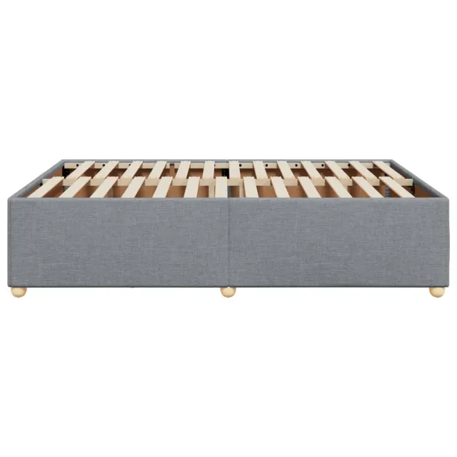 Cadre de lit sans matelas gris clair 140x200 cm tissu