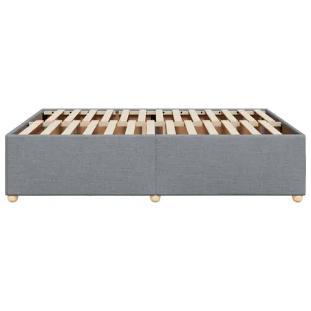 Cadre de lit sans matelas gris clair 140x200 cm tissu