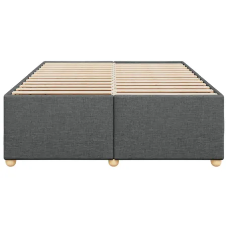 Cadre de lit sans matelas gris foncé 140x200 cm tissu