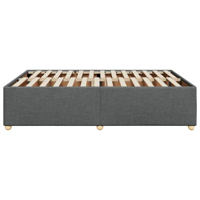 Cadre de lit sans matelas gris foncé 140x200 cm tissu