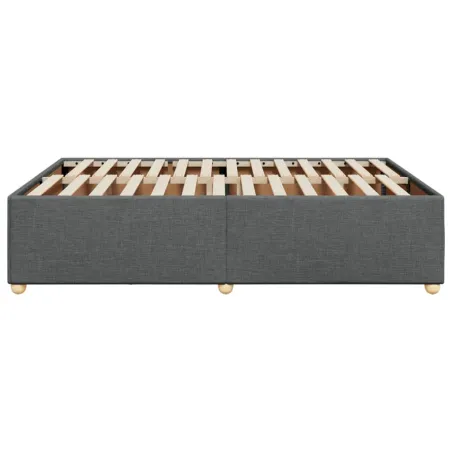 Cadre de lit sans matelas gris foncé 140x200 cm tissu