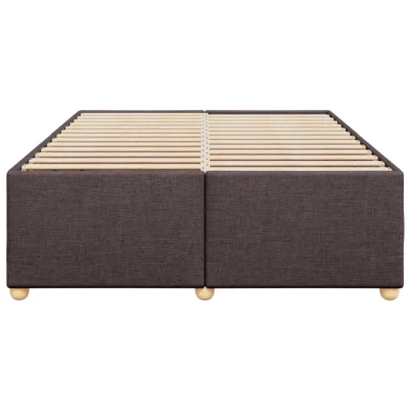 Cadre de lit sans matelas marron foncé 140x200 cm tissu