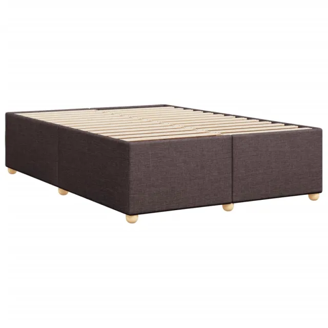 Cadre de lit sans matelas marron foncé 140x200 cm tissu