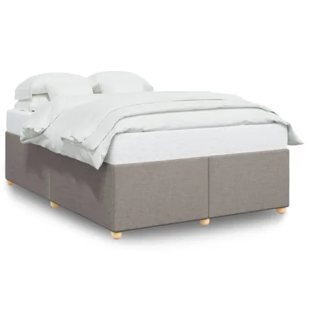Cadre de lit sans matelas taupe 140x200 cm tissu 2