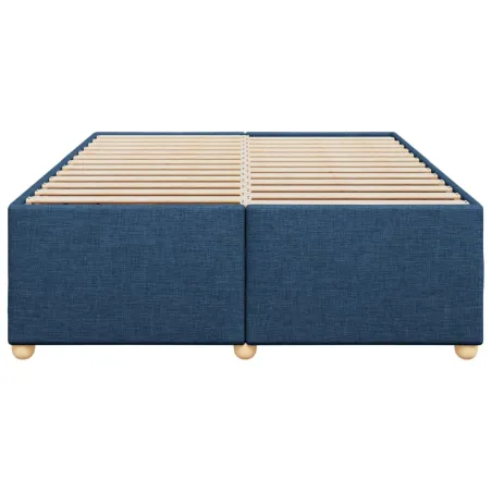 Cadre de lit sans matelas bleu 140x200 cm tissu
