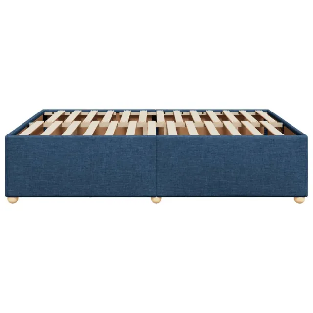 Cadre de lit sans matelas bleu 140x200 cm tissu
