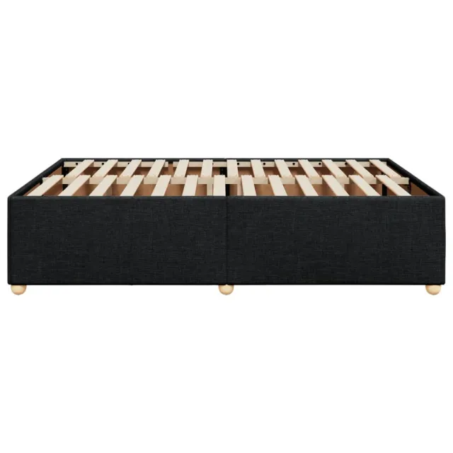 Cadre de lit sans matelas noir 160x200 cm tissu