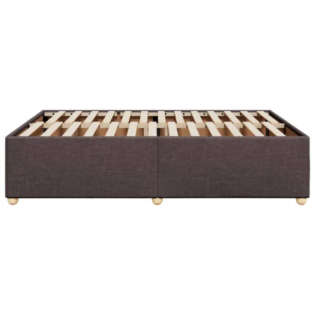 Cadre de lit sans matelas marron foncé 160x200 cm tissu