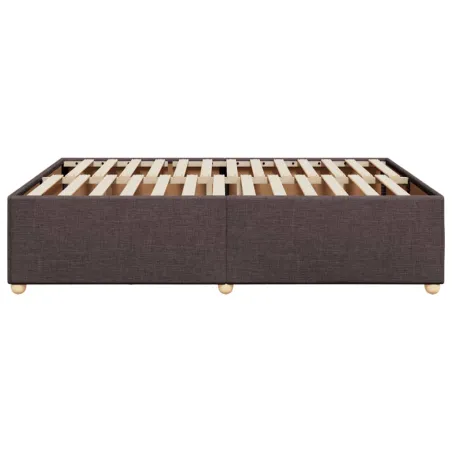 Cadre de lit sans matelas marron foncé 160x200 cm tissu