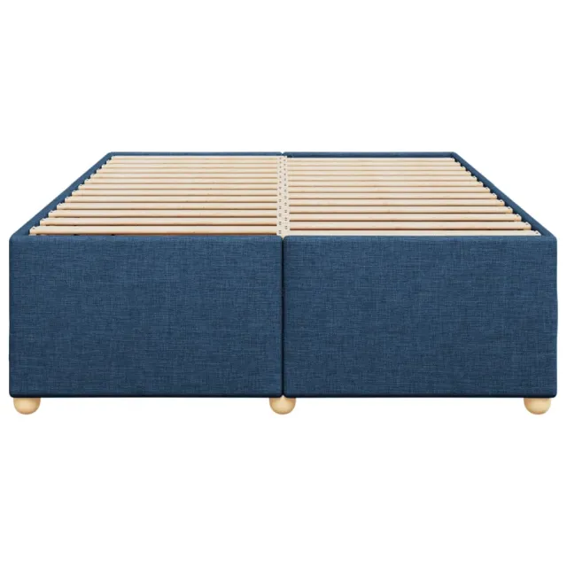 Cadre de lit sans matelas bleu 160x200 cm tissu