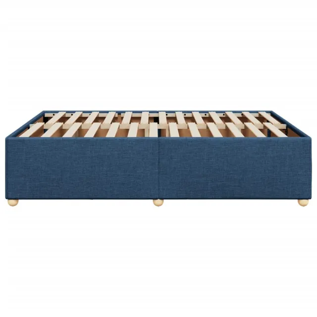 Cadre de lit sans matelas bleu 160x200 cm tissu