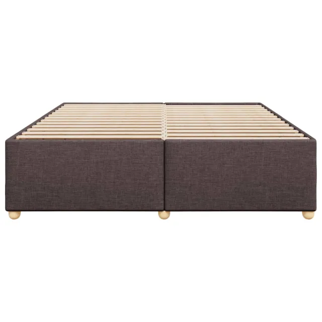 Cadre de lit sans matelas marron foncé 180x200 cm tissu