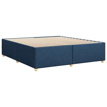 Cadre de lit sans matelas bleu 180x200 cm tissu