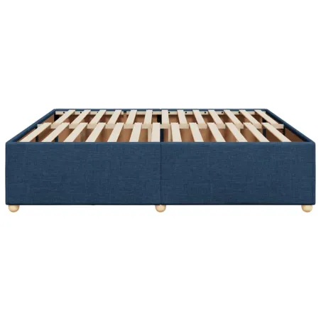 Cadre de lit sans matelas bleu 180x200 cm tissu
