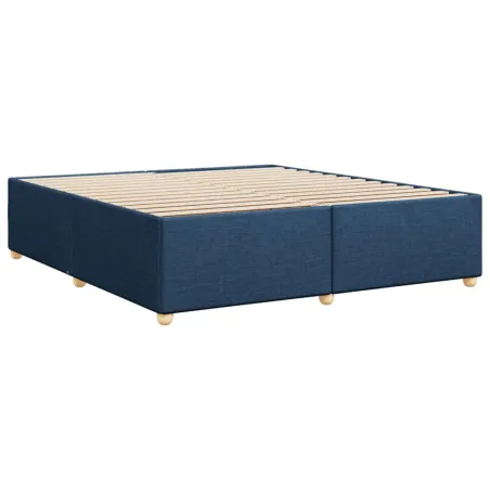 Cadre de lit sans matelas bleu 180x200 cm tissu