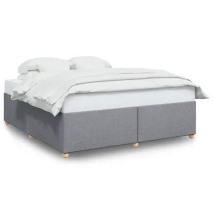 Cadre de lit sans matelas gris clair 200x200 cm tissu 2