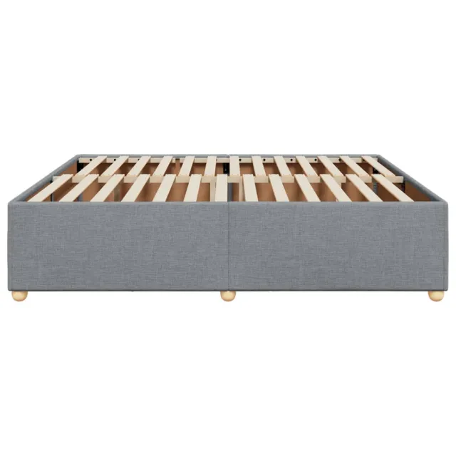 Cadre de lit sans matelas gris clair 200x200 cm tissu