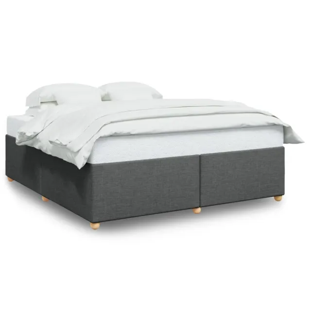 Cadre de lit sans matelas gris foncé 200x200 cm tissu
