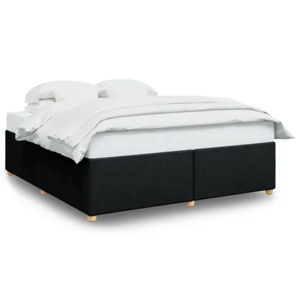 Cadre de lit sans matelas noir 200x200 cm tissu 2