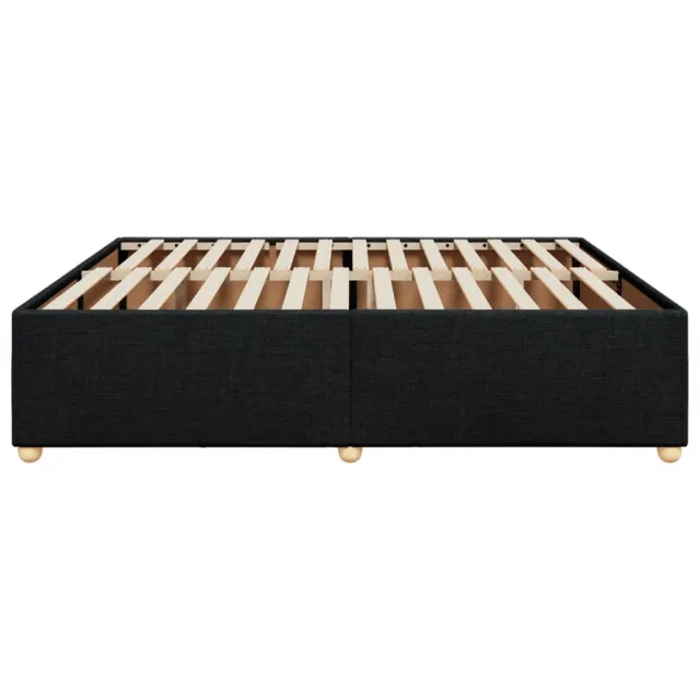 Cadre de lit sans matelas noir 200x200 cm tissu